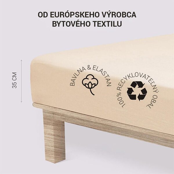 Napínací prostěradlo jersey s elastanem kávové