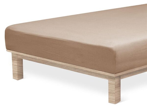 Napínací prostěradlo jersey s elastanem ořechové 90 x 200 cm