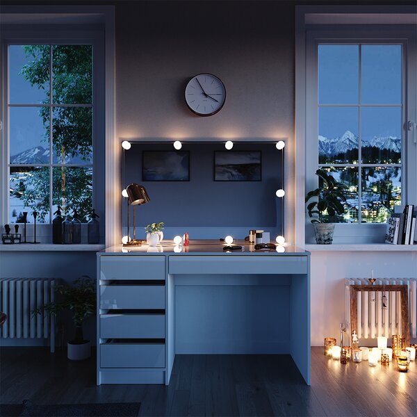 Toaletní stolek Vicco Sherry Bílá/zlatá 120 cm s osvětlením LED, Model 47712