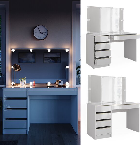 Toaletní stolek Vicco Sherry Bílá/zlatá 120 cm s osvětlením LED, Model 47712