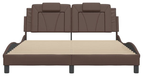 Rám postele Viana s LED bez matrace hnědý 160 x 200 cm 3214031