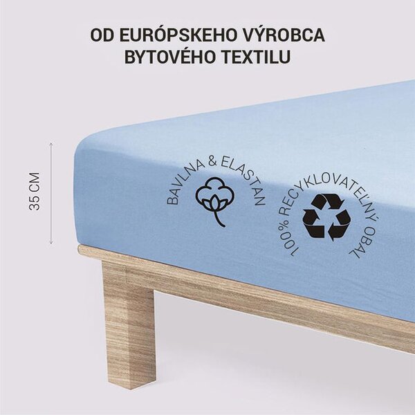 Napínací prostěradlo jersey s elastanem modré