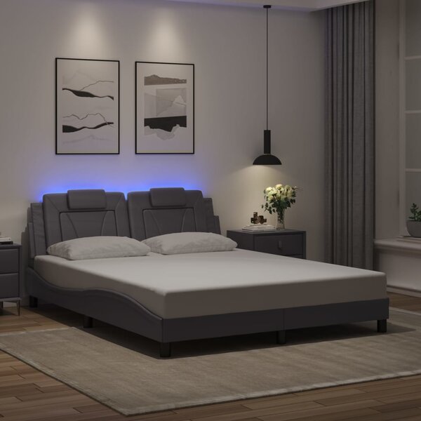 Rám postele Viana s LED bez matrace šedý 160 x 200 cm 3214032