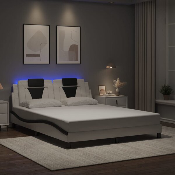 Rám postele Viana s LED bez matrace bílý a černý 160x200 cm 3214035