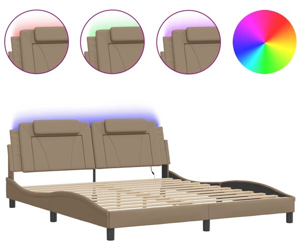 Rám postele Viana s LED bez matrace cappuccino 180x200 cm 3214040