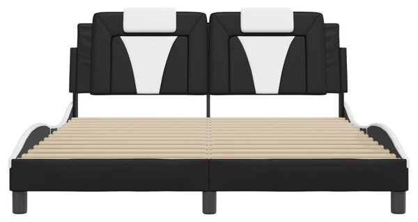 Rám postele Viana s LED bez matrace černý a bílý 160x200 cm 3214034