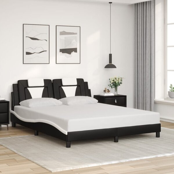 Rám postele Viana s LED bez matrace černý a bílý 160x200 cm 3214034