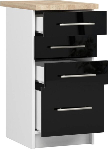 AKORD Furniture Factory KS0POLIBIACZARPOL016, Bílá, 16 mm, 4 zásuvka/zásuvek, 460 mm, 400 mm, 850 mm