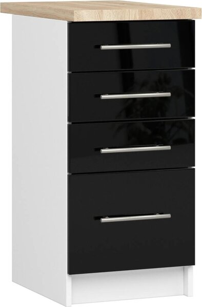 AKORD Furniture Factory KS0POLIBIACZARPOL016, Bílá, 16 mm, 4 zásuvka/zásuvek, 460 mm, 400 mm, 850 mm