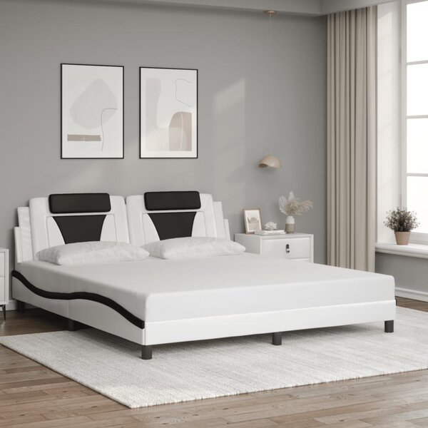 Rám postele Viana s LED bez matrace bílý a černý 180x200 cm 3214042