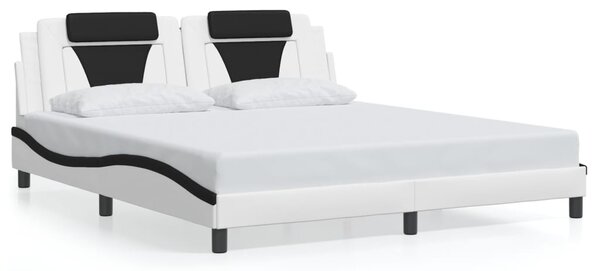 Rám postele Viana s LED bez matrace bílý a černý 180x200 cm 3214042
