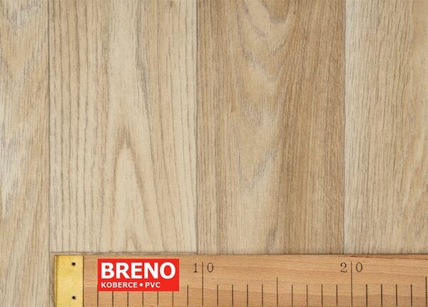 Breno PVC ECOTEX Nimes 536 - světlé dřevo, šíře 300 cm