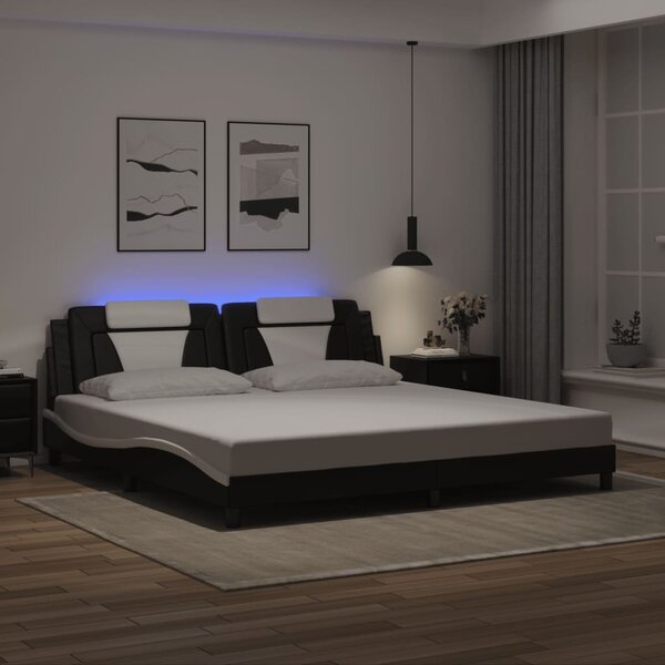 Rám postele Viana s LED bez matrace černý a bílý 200x200 cm 3214048