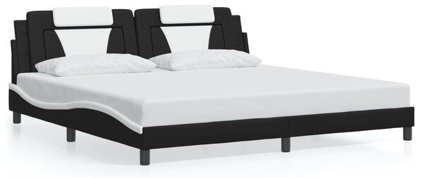 Rám postele Viana s LED bez matrace černý a bílý 200x200 cm 3214048