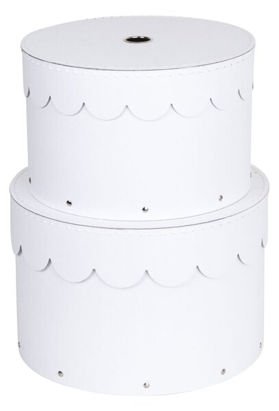 Bílé kartonové úložné boxy v sadě 2 ks s víkem ø 26x17,5 cm Wilma Paper Laminate – Bigso