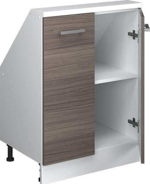 Kuchyňská skříňka pod šikmou střechu Vicco R-Line Ušlechtilá šedá 60 cm se 2 dvířky, Model 58278