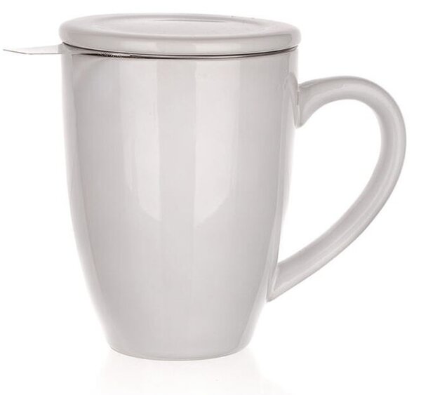 Banquet Keramický hrnek s víčkem a nerezovým sítkem BONNET 350 ml