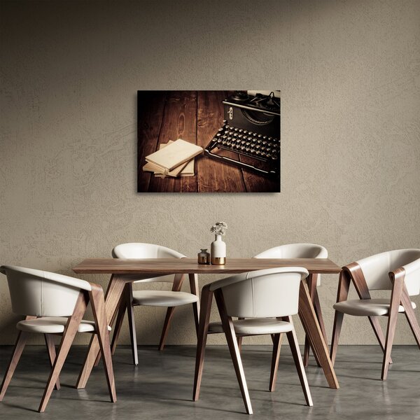 Skleněný obraz psacího stroje (70x50 cm)