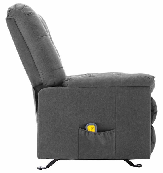 Masážní polohovací křeslo světle šedé textil 321410