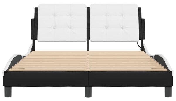 Rám postele s LED bez matrace Zadar černý a bílý 140x200 cm 3214115