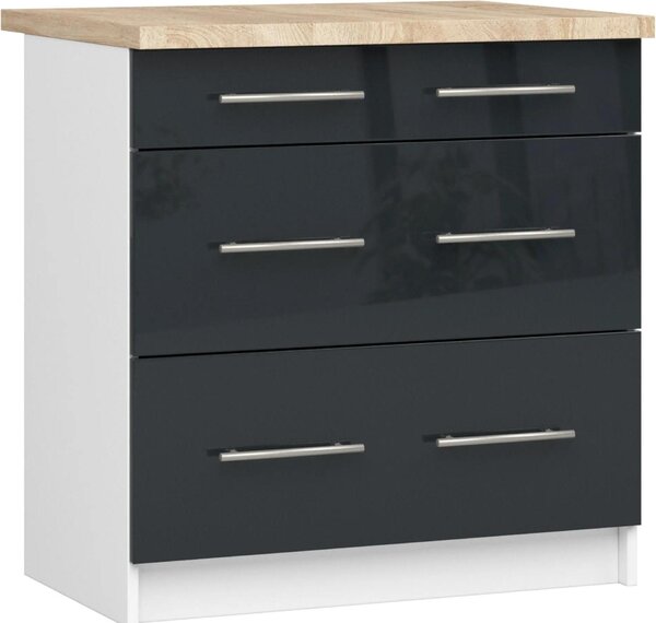 AKORD Furniture Factory KS0POLIBIAGRAFPOL3S015, Bílá, 16 mm, 3 zásuvka/zásuvek, 460 mm, 800 mm, 850 mm
