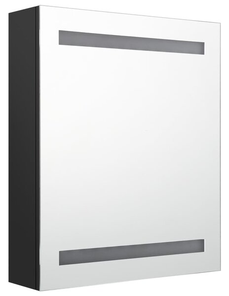 LED koupelnová skříňka se zrcadlem černá 50 x 14 x 60 cm