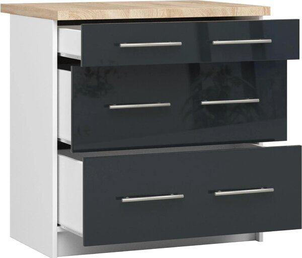 AKORD Furniture Factory KS0POLIBIAGRAFPOL3S015, Bílá, 16 mm, 3 zásuvka/zásuvek, 460 mm, 800 mm, 850 mm