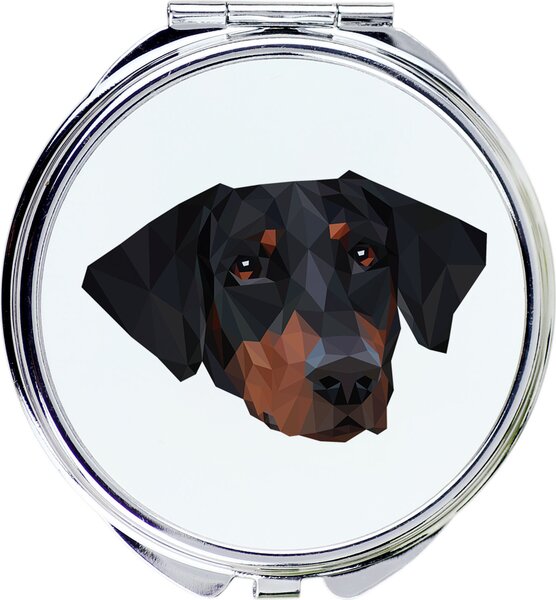 Doberman – Zrcadlo značky Art-Dog s fotografií a geometrickým vzorem