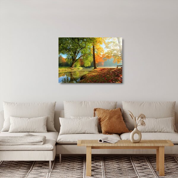 Skleněný obraz - Klidná podzimní krajina (70x50 cm)