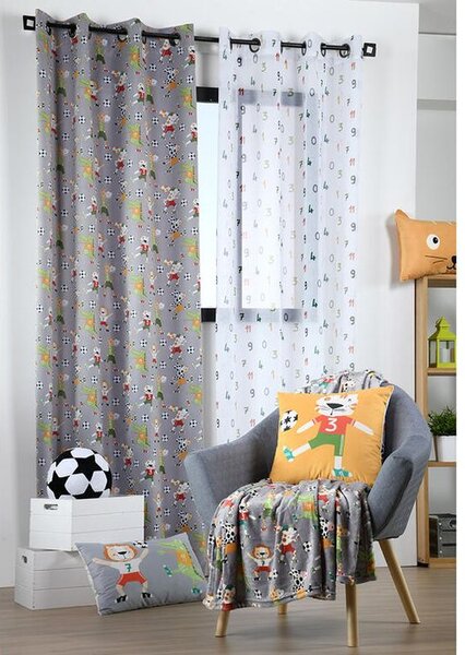 Zatemňovací závěs BLACKOUT FOTBAL šedá 140 x 260 cm 1 ks