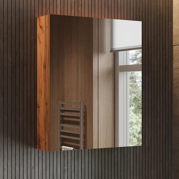 Koupelnová zrcadlová skříňka Vicco Lotta Dub 59.7 x 73.2 cm se 2 dveřmi, Model 58580