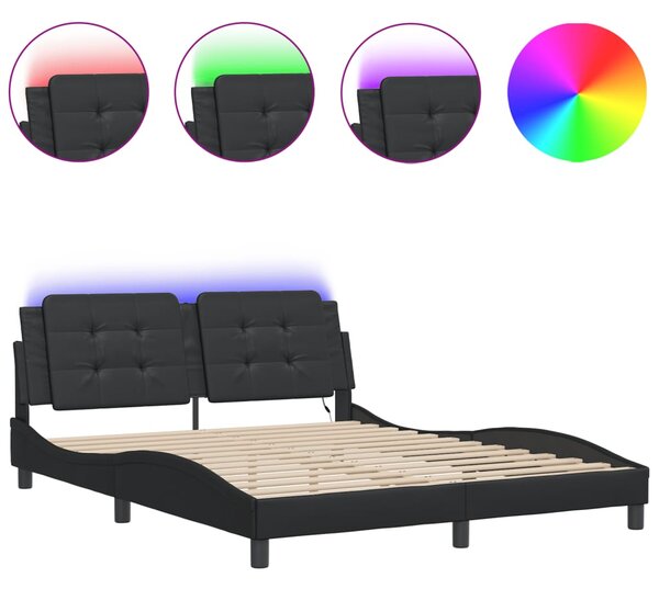 Rám postele s LED bez matrace Zadar černý 160 x 200 cm 3214117