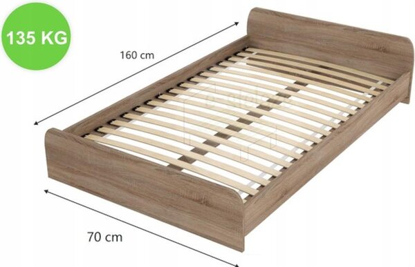 E-stelaze Lamelový Postelový rošt 70x160 cm pružný 13 lamel bříza nosnost 200 kg stabilní