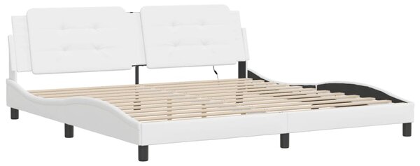 Rám postele s LED bez matrace Zadar bílý 200 x 200 cm 3214132
