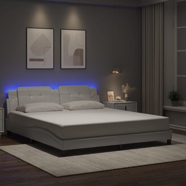 Rám postele s LED bez matrace Zadar bílý 180 x 200 cm 3214125