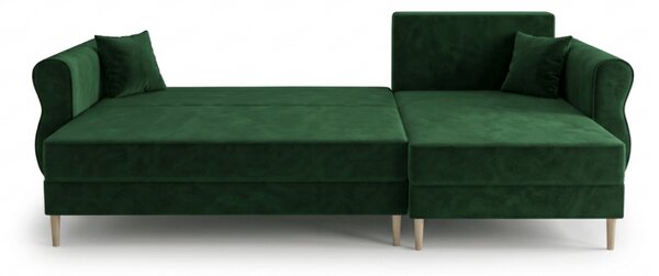 Rozkládací oboustranná sedací souprava do L SILVIANO 230x140 cm, tmavě zelená