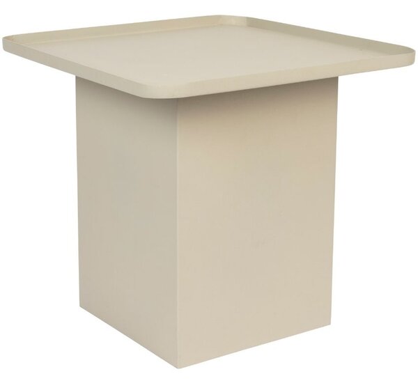 White Label Living Krémově bílý matný kovový odkládací stolek WLL SVERRE 44 x 44 cm