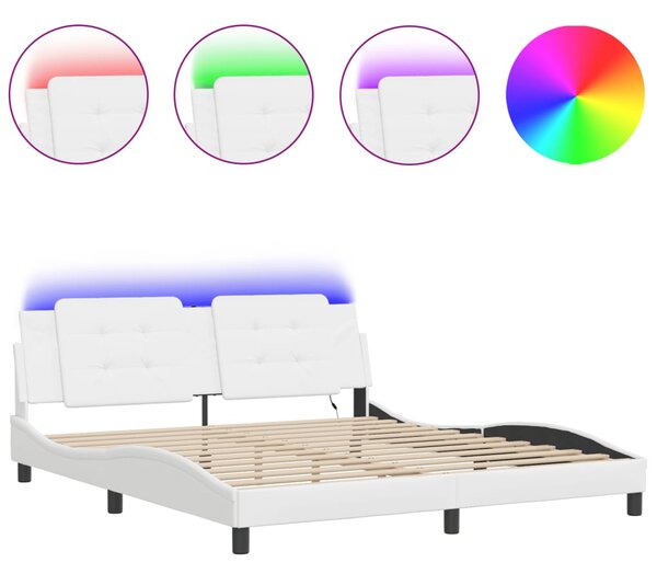 Rám postele s LED bez matrace Zadar bílý 180 x 200 cm 3214125