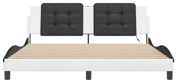 Rám postele s LED bez matrace Zadar bílý a černý 180x200 cm 3214130