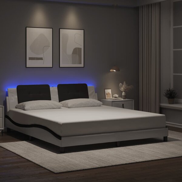 Rám postele s LED bez matrace Zadar bílý a černý 180x200 cm 3214130