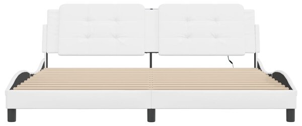 Rám postele s LED bez matrace Zadar bílý 200 x 200 cm 3214132