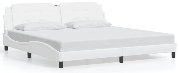 Rám postele s LED bez matrace Zadar bílý 200 x 200 cm 3214132