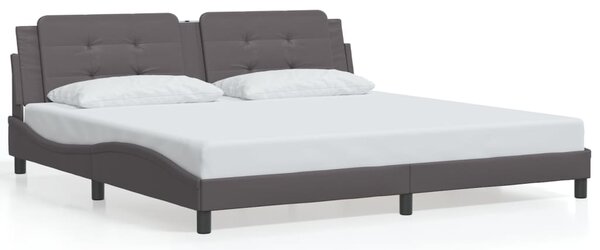 Rám postele s LED bez matrace Zadar šedý 200 x 200 cm 3214134