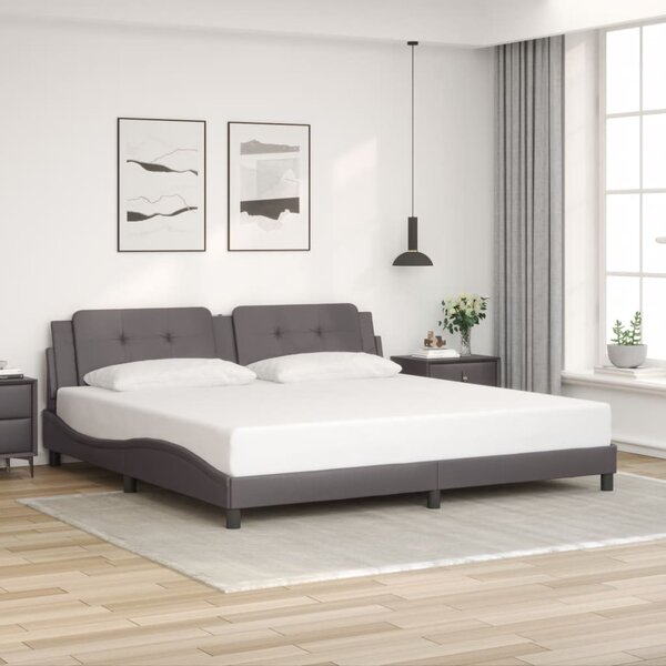 Rám postele s LED bez matrace Zadar šedý 200 x 200 cm 3214134