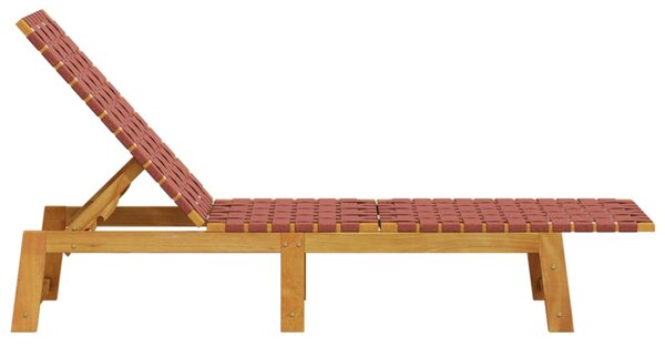 Lehátka 2 ks červená masivní akáciové dřevo a textil 3214211