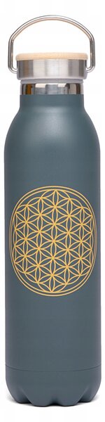 Termoláhev Bodhi 600 ml nerezová ocel, vzor Květ života, antracit