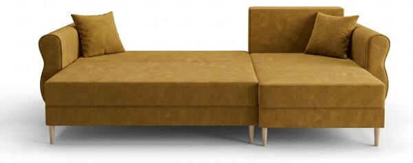 Rozkládací oboustranná sedací souprava do L SILVIANO 230x140 cm, hořčicová