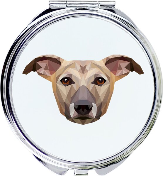 Whippet, malý anglický chrt – zrcadlo značky Art-Dog s fotografií a geometrickým vzorem