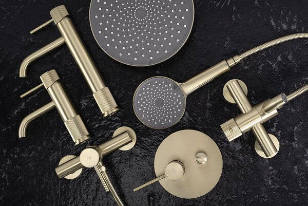 Vanová baterie Rea Lungo Stripe Gold Brush