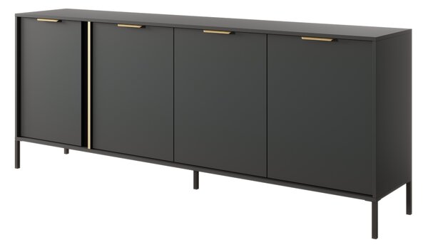 Skříňka Lyran 4D (antracit + zlatá). Akce -21%